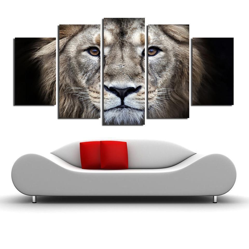 Animals Lion Face Animal Canvas Wall Art