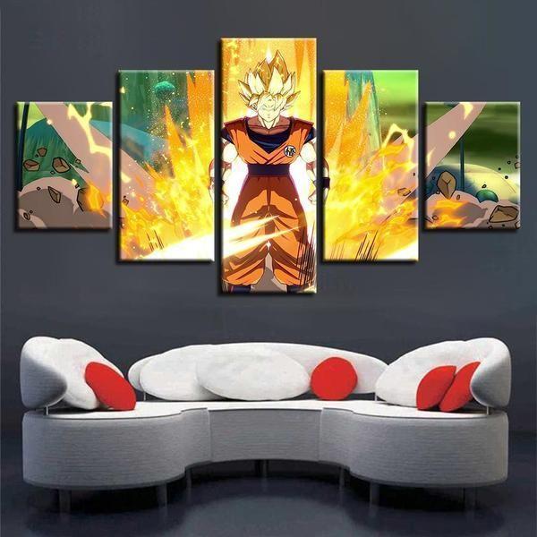 Animated Cartoon Characters Dragon Ball Lightning Anime Canvas Wall Art