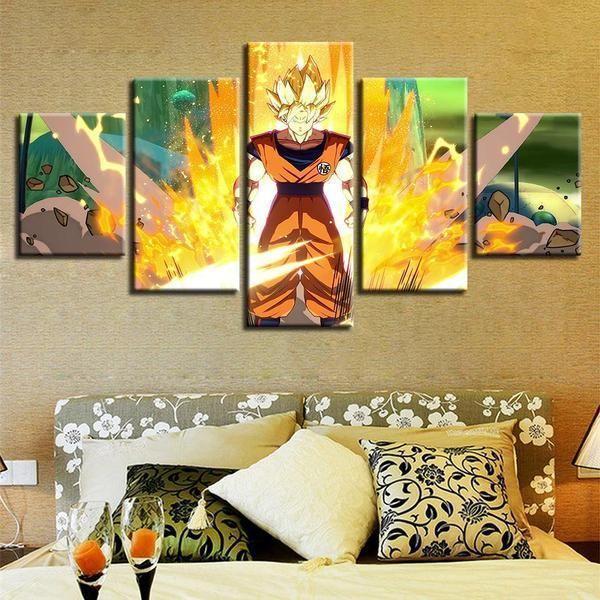 Animated Cartoon Characters Dragon Ball Lightning Anime Canvas Wall Art
