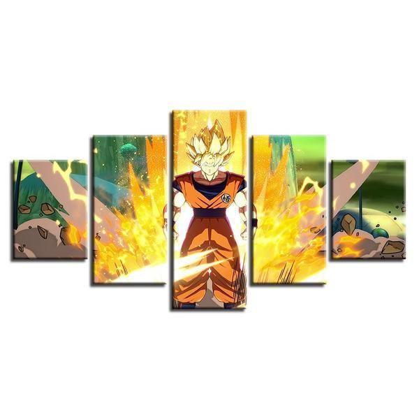 Animated Cartoon Characters Dragon Ball Lightning Anime Canvas Wall Art