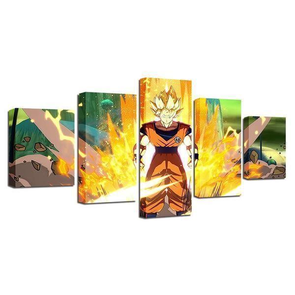 Animated Cartoon Characters Dragon Ball Lightning Anime Canvas Wall Art