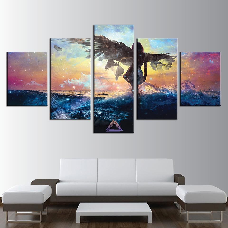 Anime Abstract Angel Wing Anime Canvas Wall Art