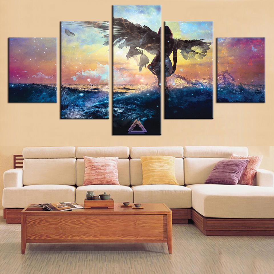 Anime Abstract Angel Wing Anime Canvas Wall Art