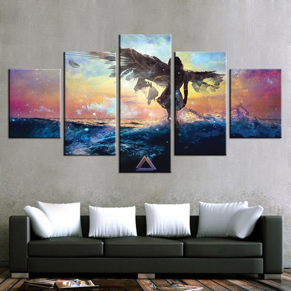 Anime Abstract Angel Wing Anime Canvas Wall Art