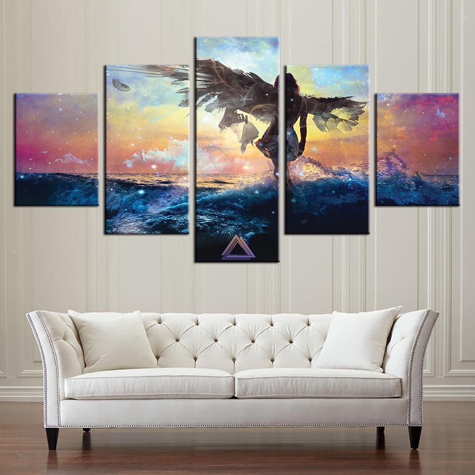 Anime Abstract Angel Wing Anime Canvas Wall Art