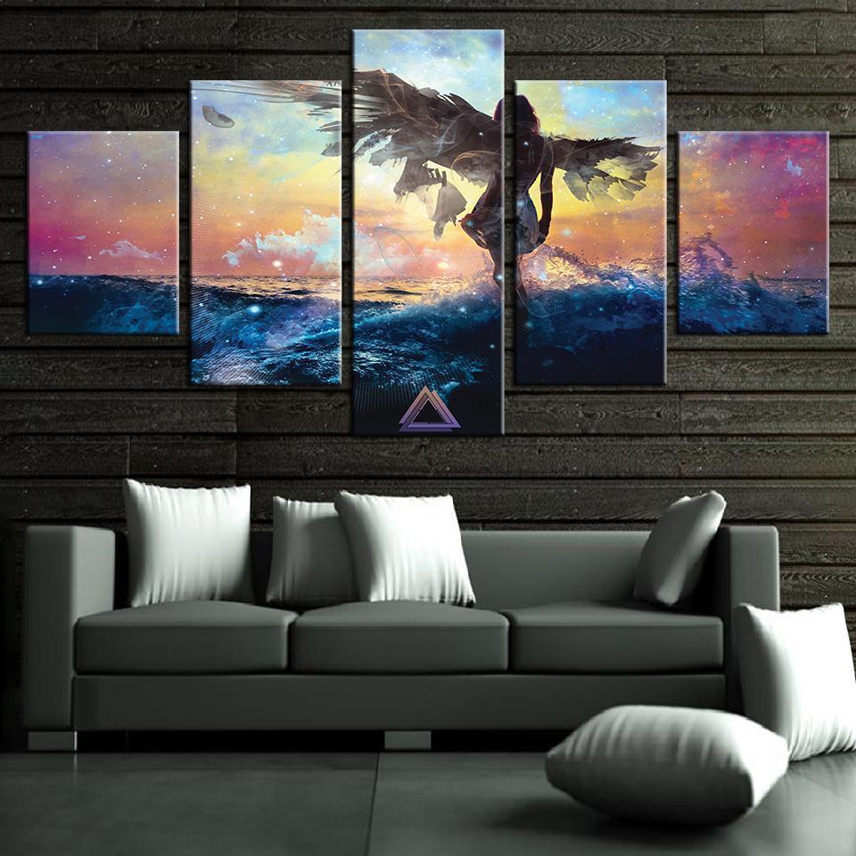 Anime Abstract Angel Wing Anime Canvas Wall Art