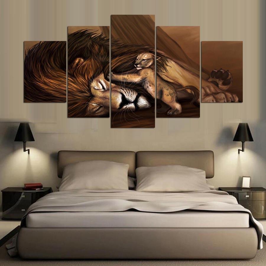 Anime Lion 1 Abstract Animal Canvas Wall Art