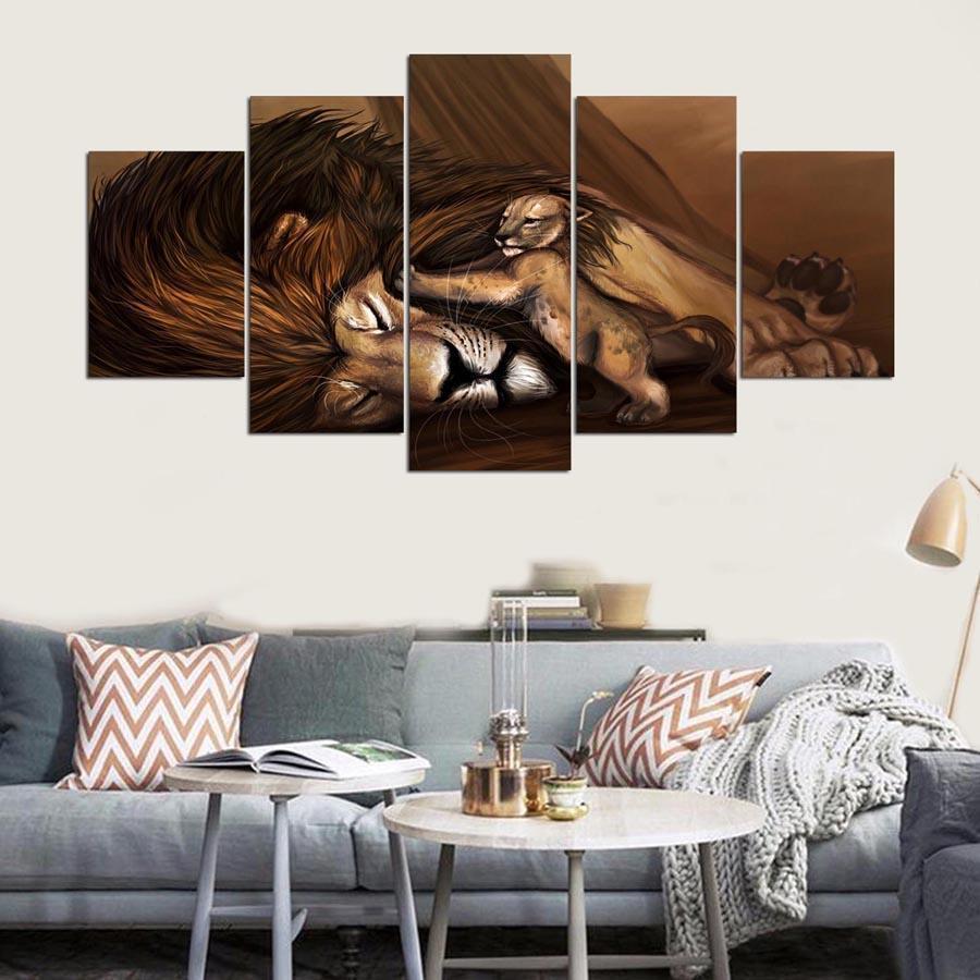Anime Lion 1 Abstract Animal Canvas Wall Art