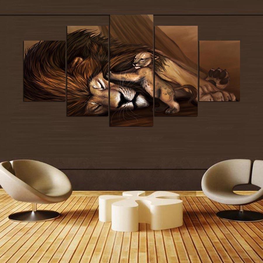 Anime Lion 1 Abstract Animal Canvas Wall Art
