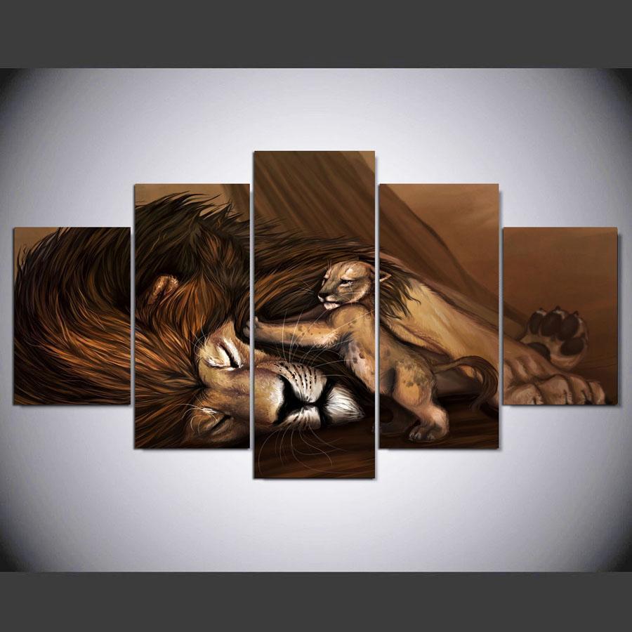 Anime Lion 1 Abstract Animal Canvas Wall Art