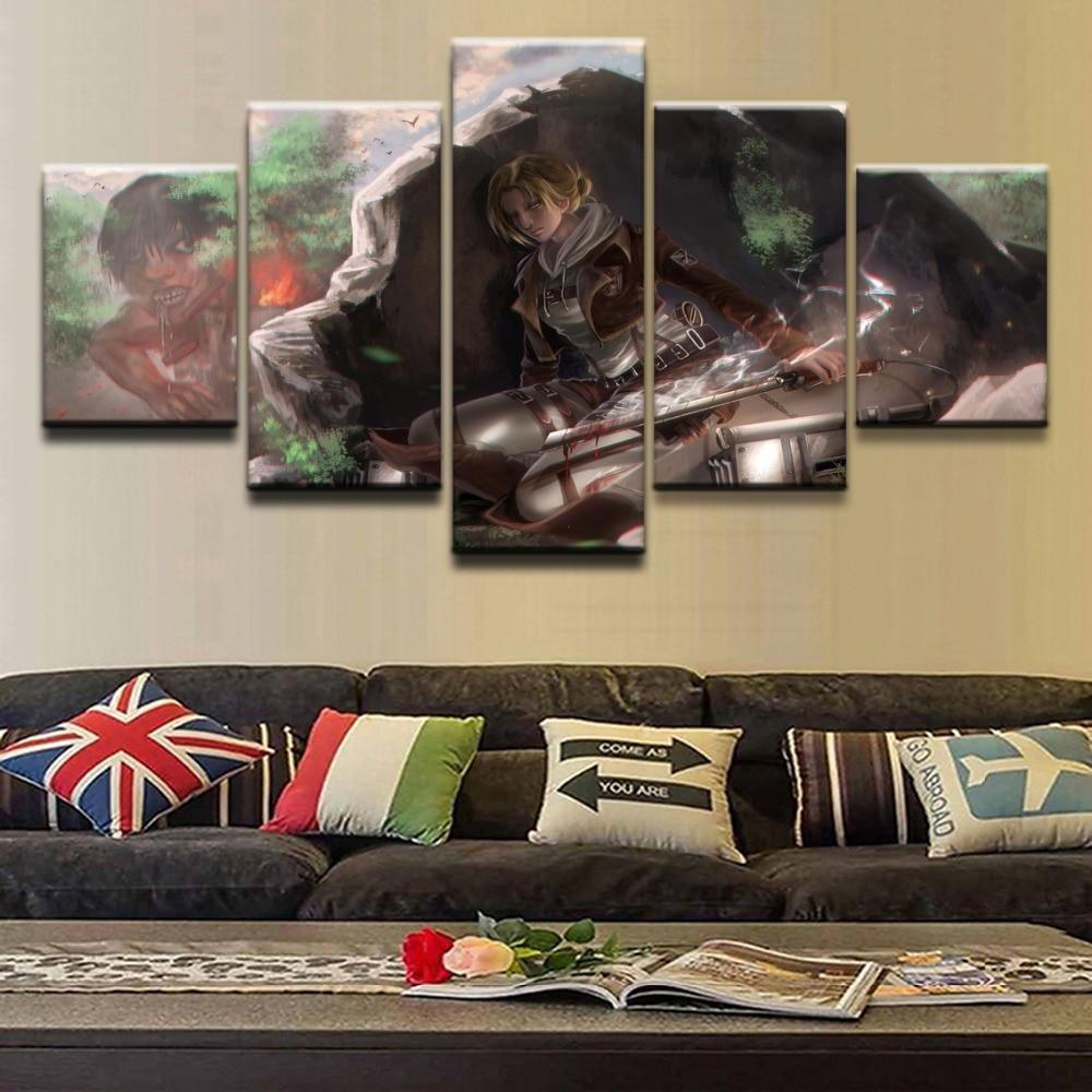 Attack On Titan Annie Leonhart Fighting Titan Anime Canvas Wall Art