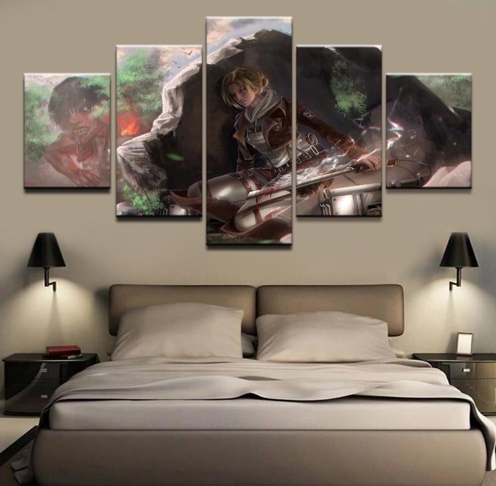 Attack On Titan Annie Leonhart Fighting Titan Anime Canvas Wall Art