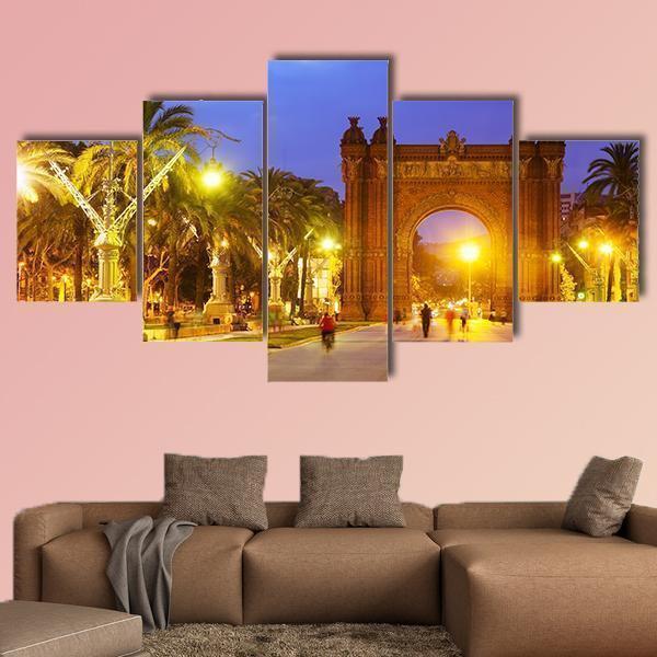 Arco De Triunfo In Evening In Catalonia Spain Nature Canvas Wall Art