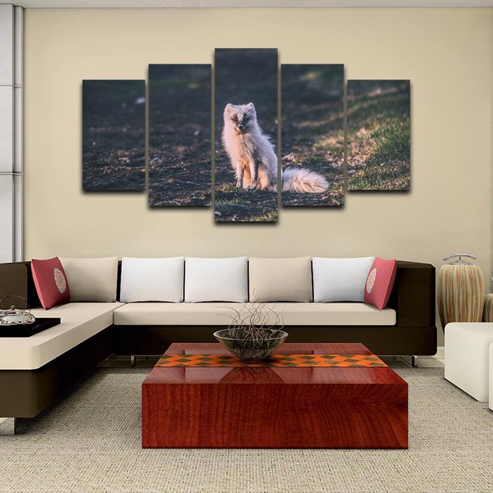 Arctic Fox Animal Canvas Wall Art