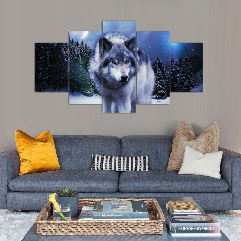 Arctic Wolf Animal Canvas Wall Art