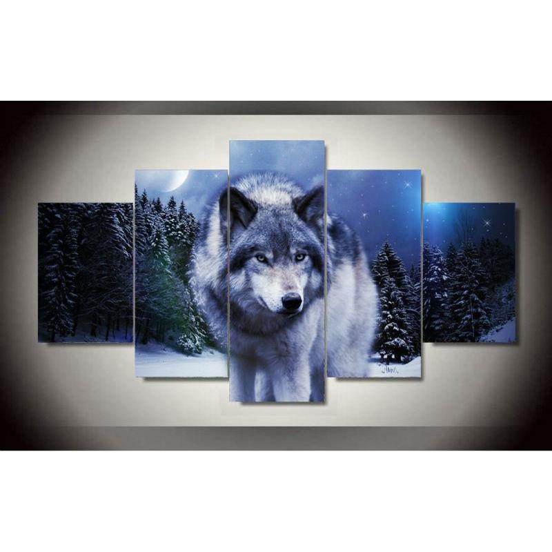 Arctic Wolf Animal Canvas Wall Art