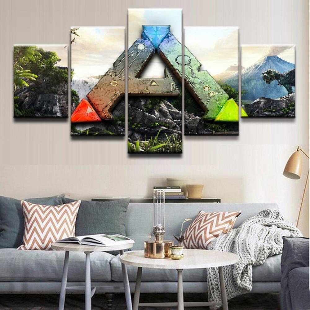 Ark Survival Evolved Poster Gaming Canvas Wall Art