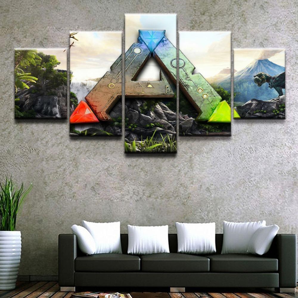 Ark Survival Evolved Poster Gaming Canvas Wall Art