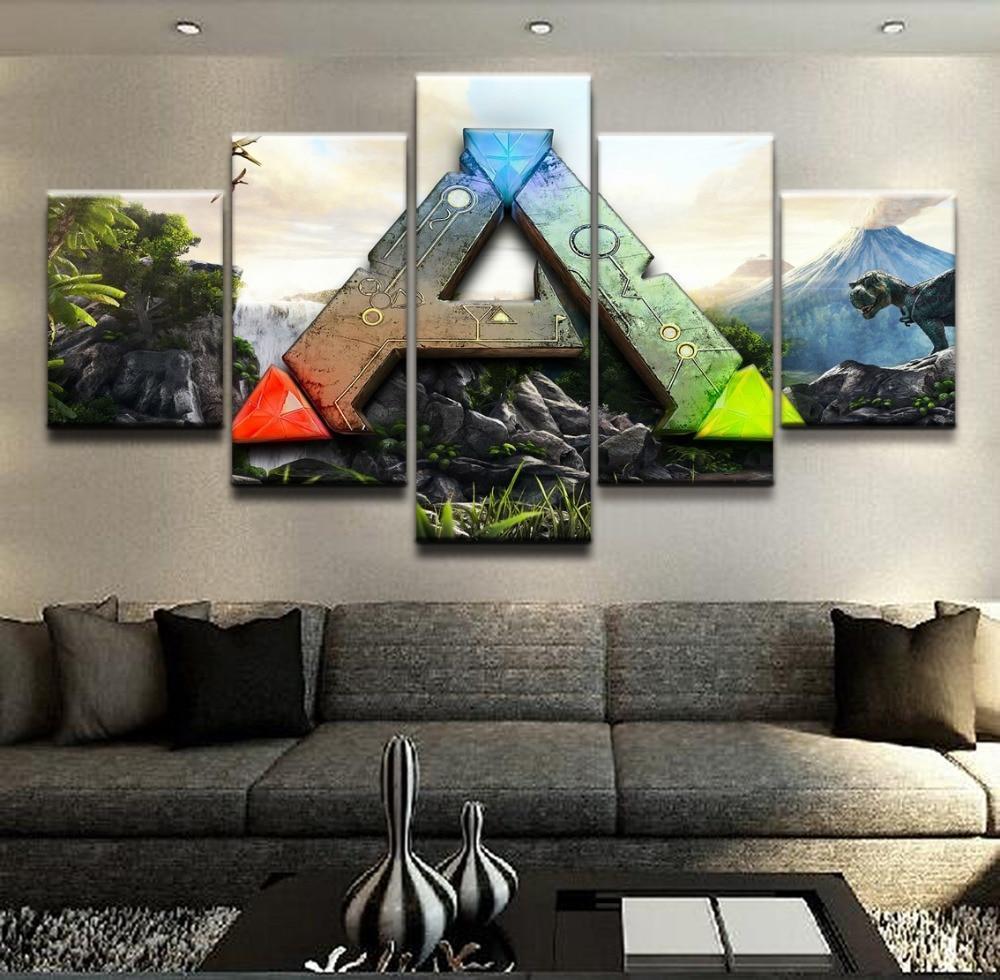 Ark Survival Evolved Poster Gaming Canvas Wall Art