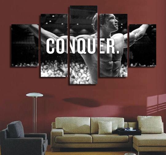 Arnold Schwarzenegger Conquer Celebrity Canvas Wall Art