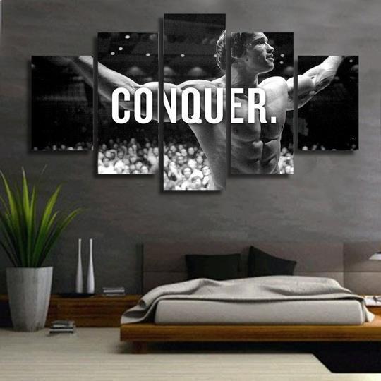 Arnold Schwarzenegger Conquer Celebrity Canvas Wall Art