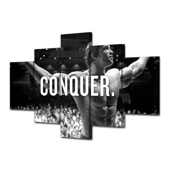 Arnold Schwarzenegger Conquer Celebrity Canvas Wall Art