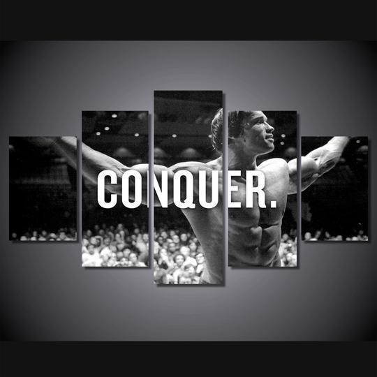 Arnold Schwarzenegger Conquer Celebrity Canvas Wall Art