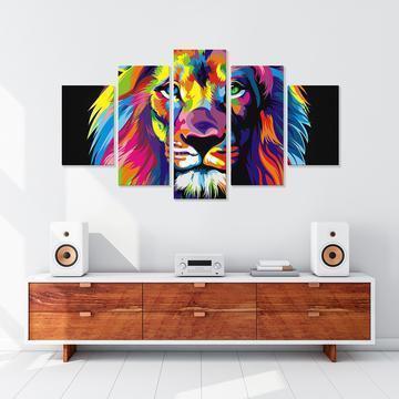 Artistic Lion's Head Animal Canvas Wall Art
