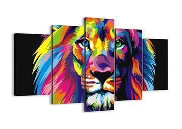 Artistic Lion's Head Animal Canvas Wall Art