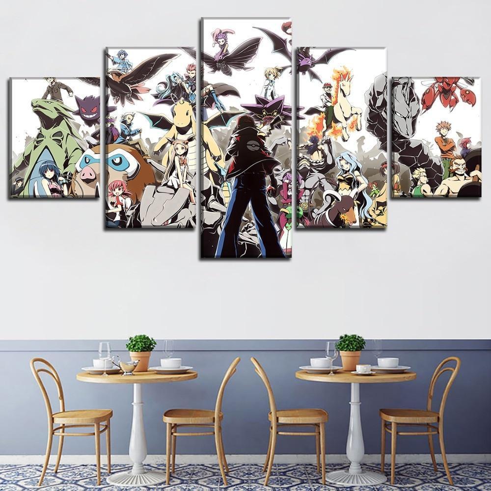 Pokemon Ash Ketchum And Other Characters Anime Canvas Wall Art