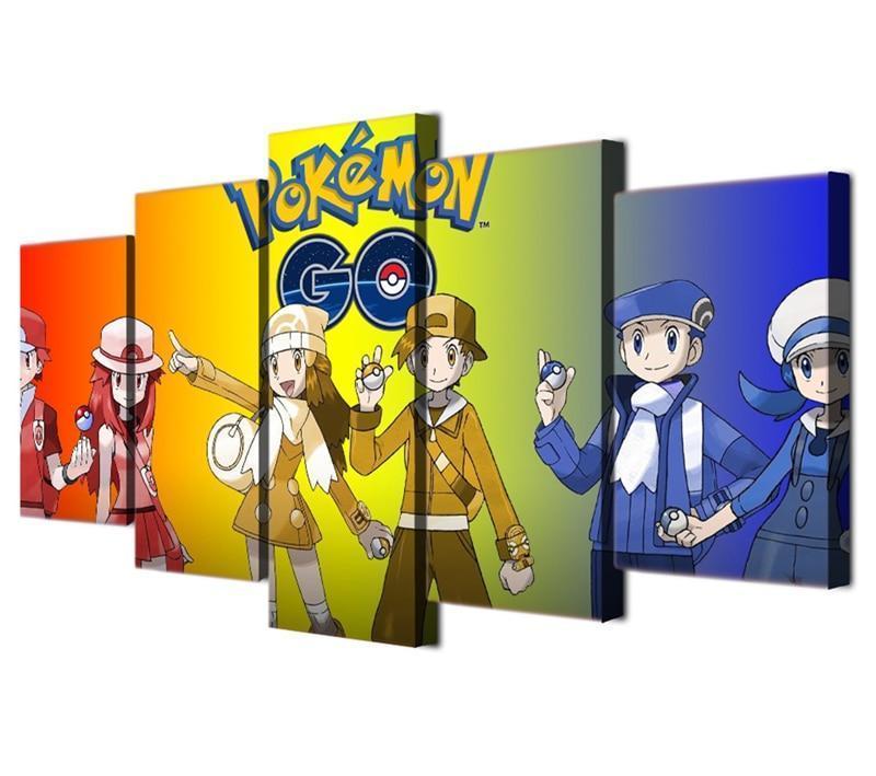 Pokemon Ash Ketchum And Serena Anime Canvas Wall Art