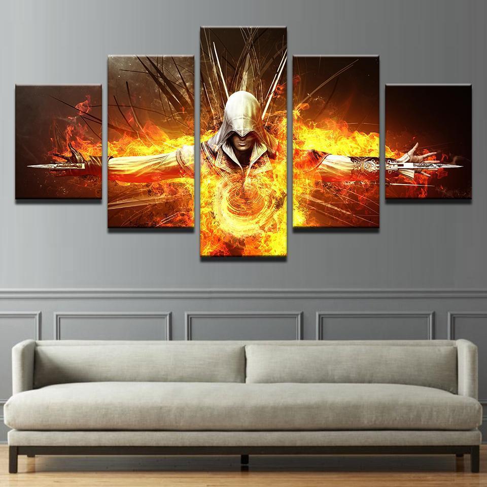 Assassin's Creed Burning Gaming Canvas Wall Art
