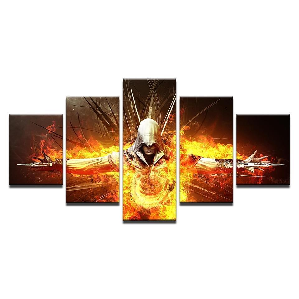 Assassin's Creed Burning Gaming Canvas Wall Art
