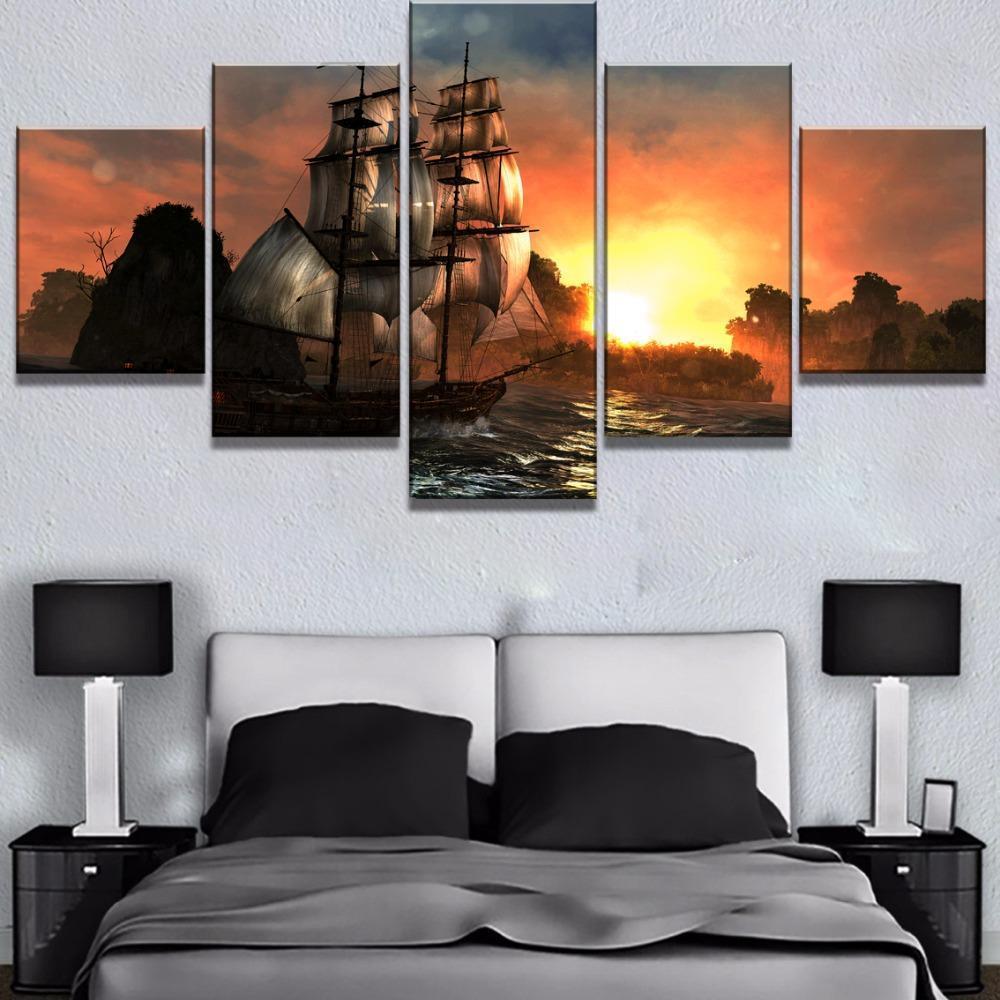 Assassin's Creed IV: Black Flag Stuning Sunset Gaming Canvas Wall Art