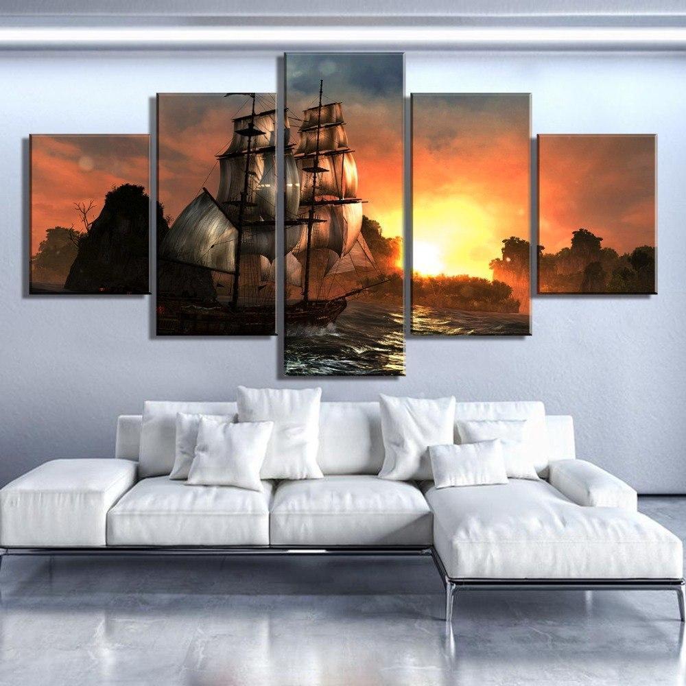 Assassin's Creed IV: Black Flag Stuning Sunset Gaming Canvas Wall Art