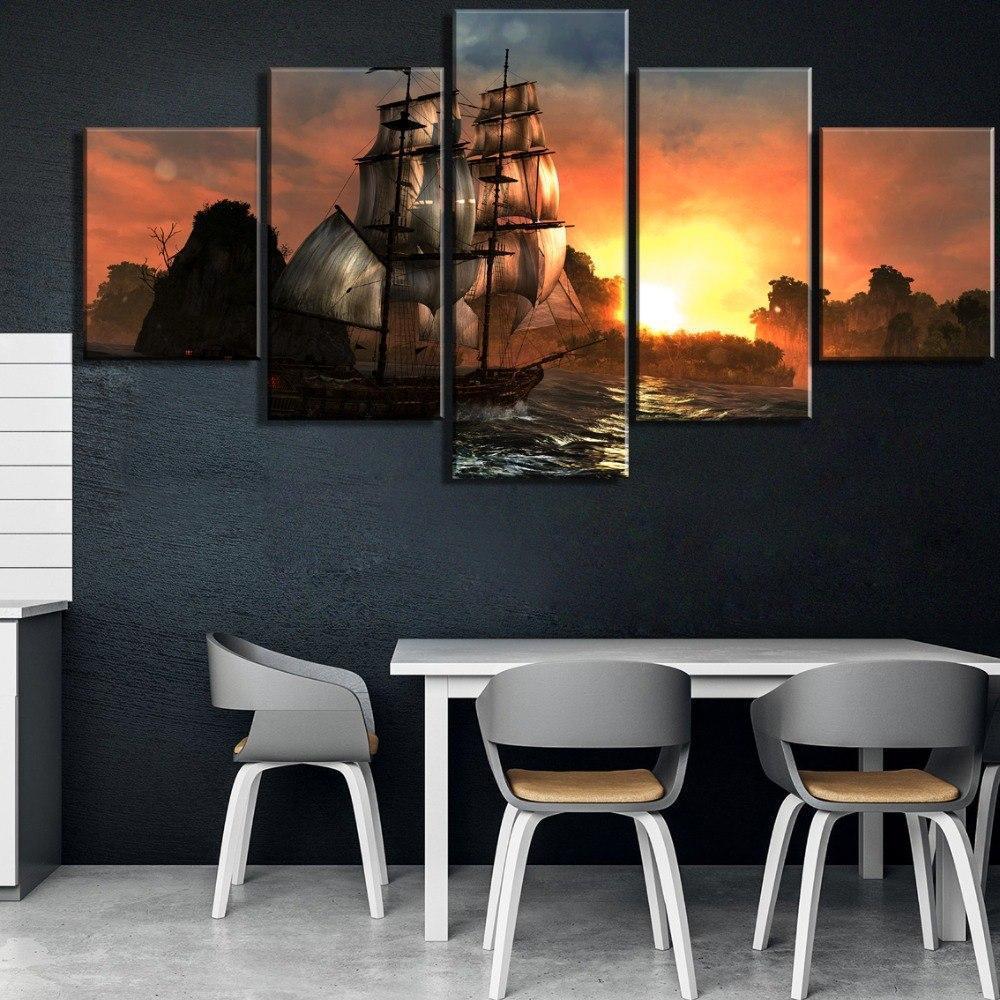 Assassin's Creed IV: Black Flag Stuning Sunset Gaming Canvas Wall Art