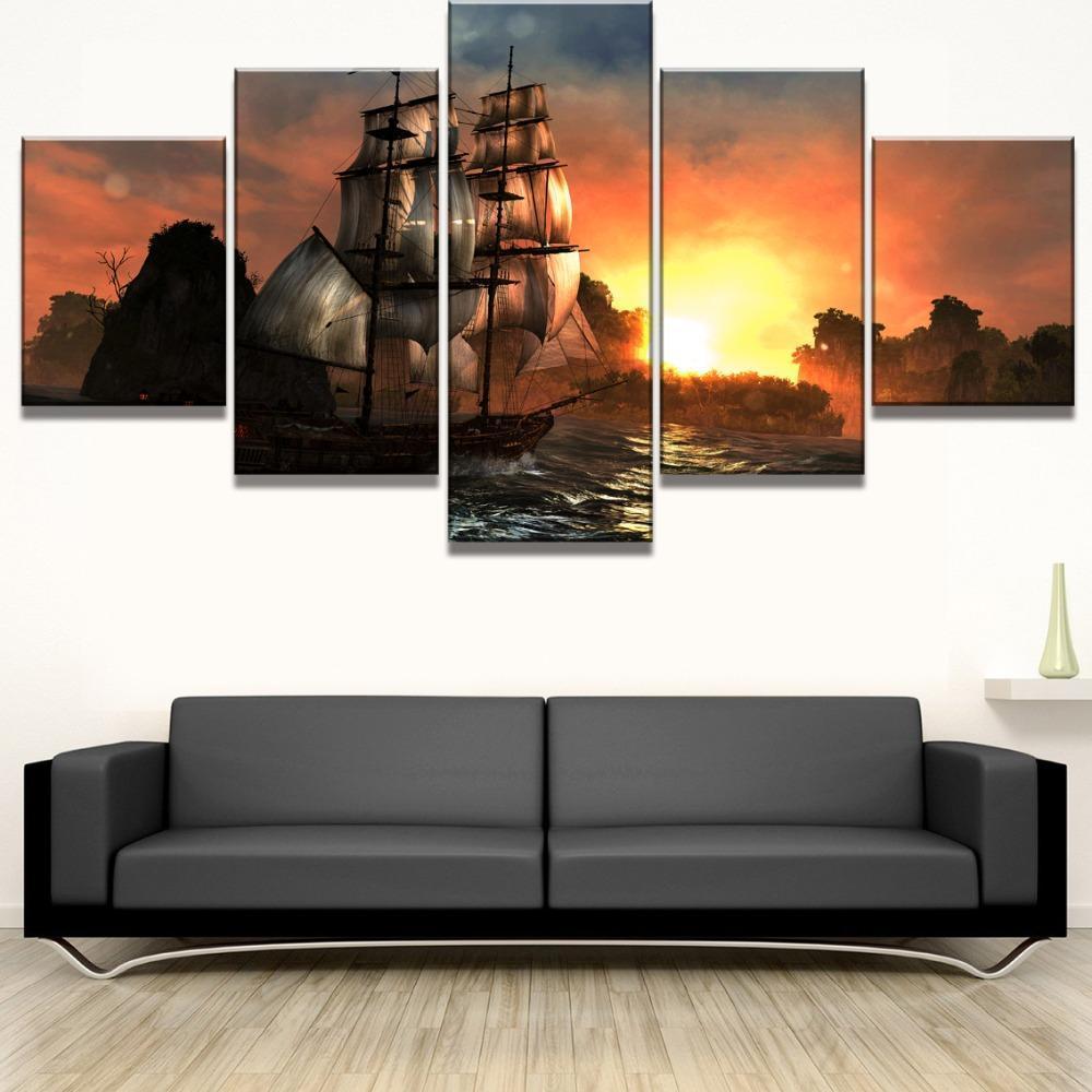 Assassin's Creed IV: Black Flag Stuning Sunset Gaming Canvas Wall Art