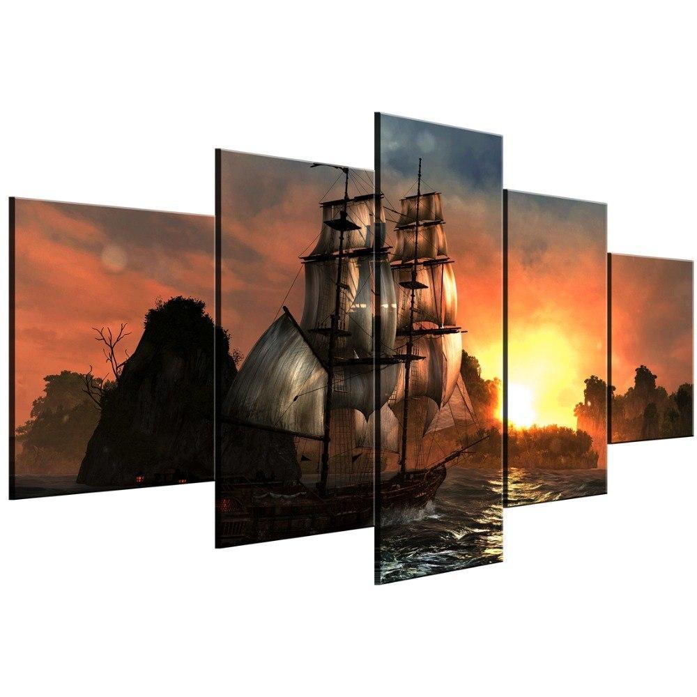 Assassin's Creed IV: Black Flag Stuning Sunset Gaming Canvas Wall Art