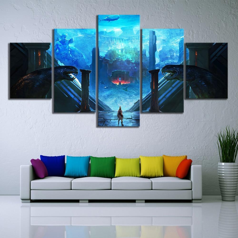 Assassin's Creed Odyssey City Under Water Gaming Canvas Wall Art