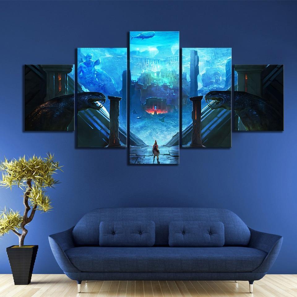 Assassin's Creed Odyssey City Under Water Gaming Canvas Wall Art