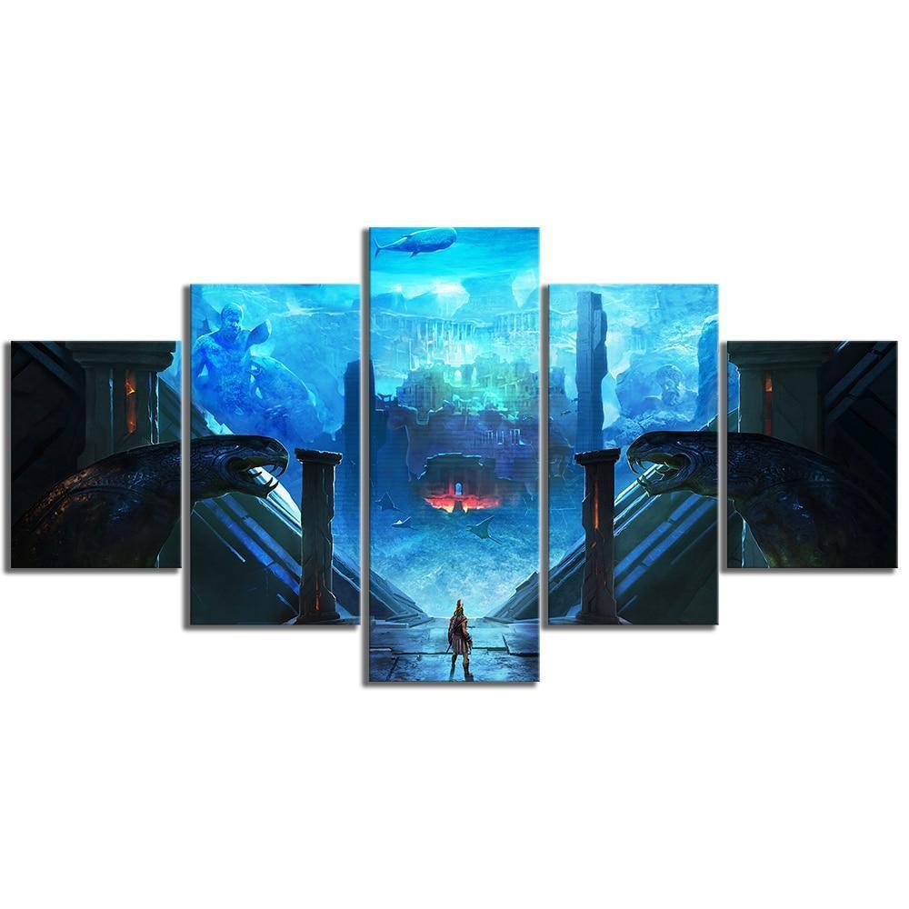 Assassin's Creed Odyssey City Under Water Gaming Canvas Wall Art