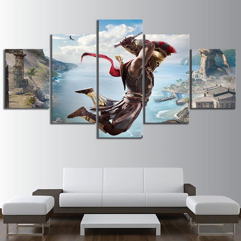 Assassin's Creed Odyssey Jumping Gaming Canvas Wall Art