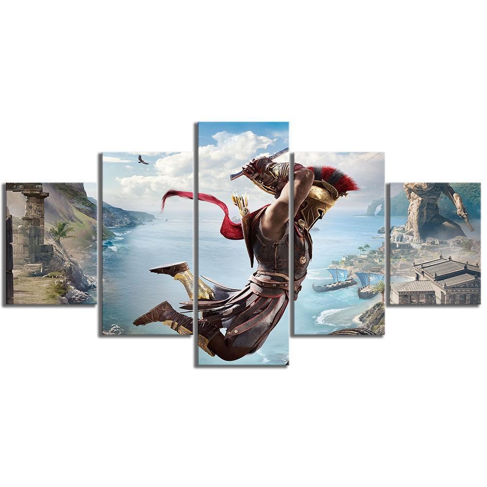 Assassin's Creed Odyssey Jumping Gaming Canvas Wall Art