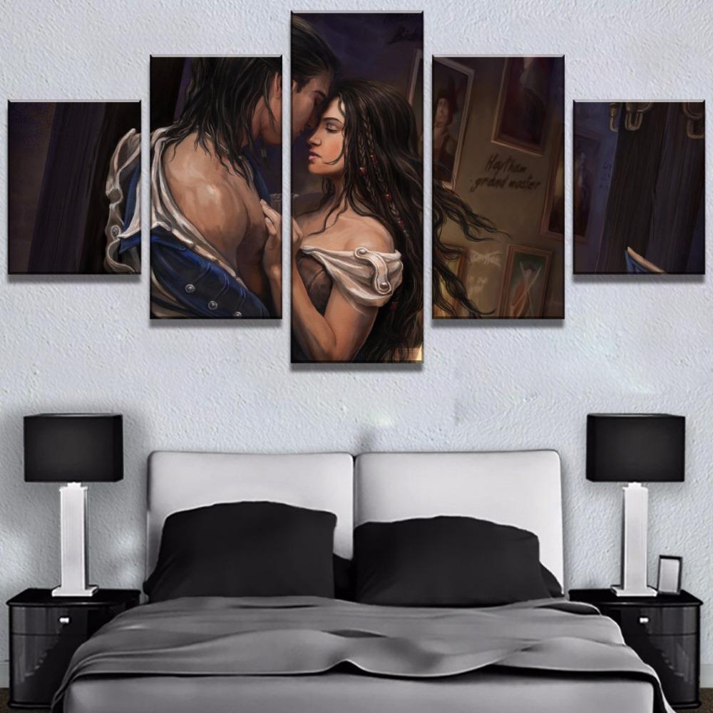 Assassin's Creed Romance Scenes Gaming Canvas Wall Art