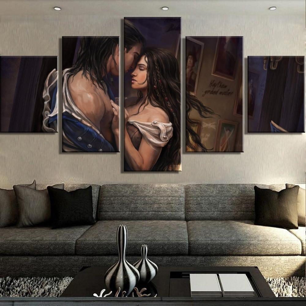 Assassin's Creed Romance Scenes Gaming Canvas Wall Art