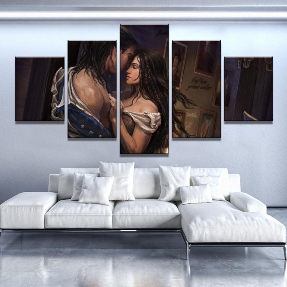 Assassin's Creed Romance Scenes Gaming Canvas Wall Art