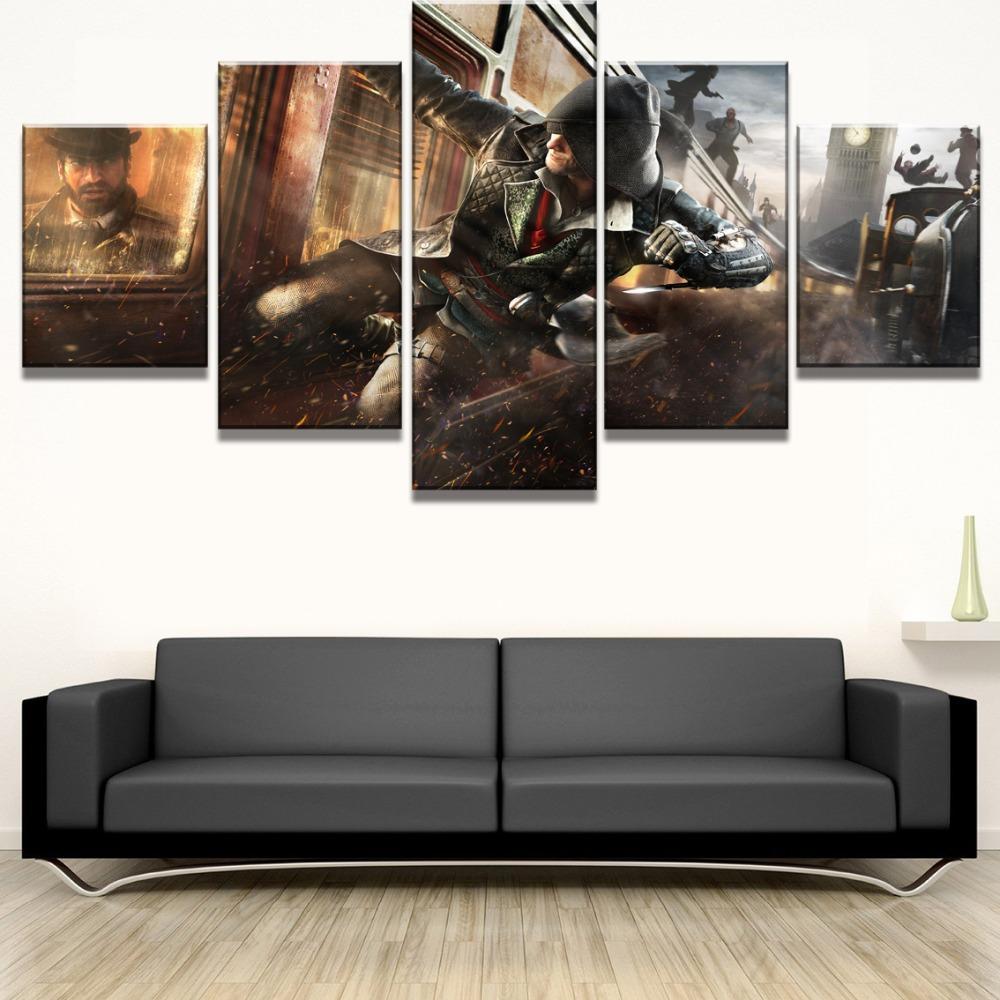 Assassin's Creed: Syndicate Battle On Train Gaming Canvas Wall Art