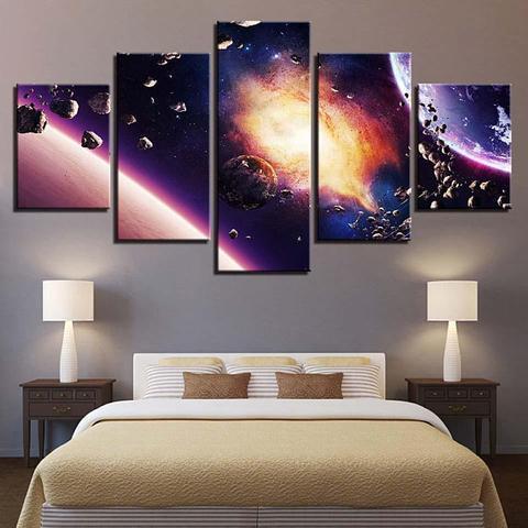 Asteroid Belt Galaxy Space Canvas Wall Art