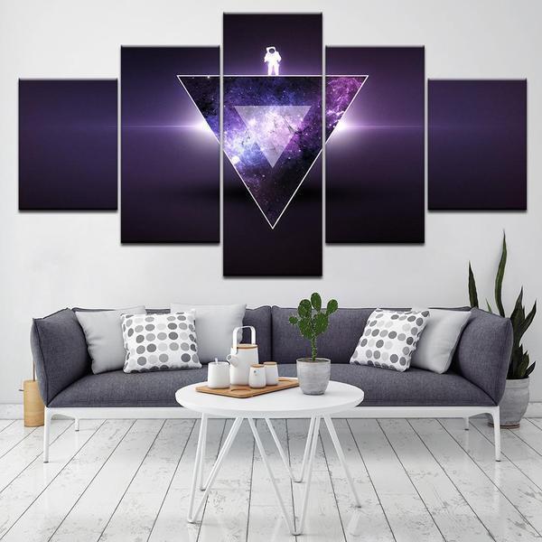 Astronaut Triangle Galaxy Space Canvas Wall Art