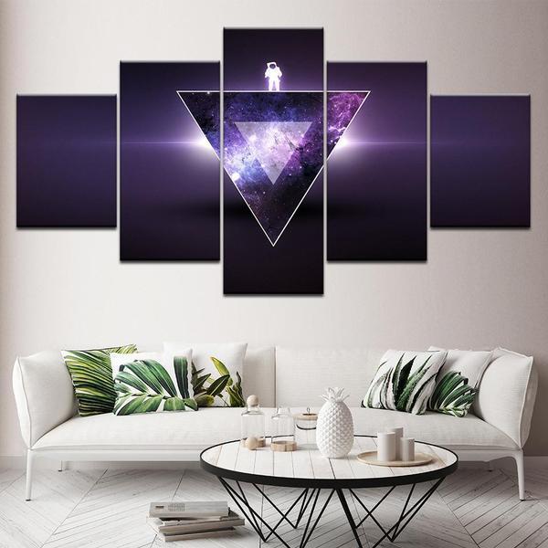 Astronaut Triangle Galaxy Space Canvas Wall Art